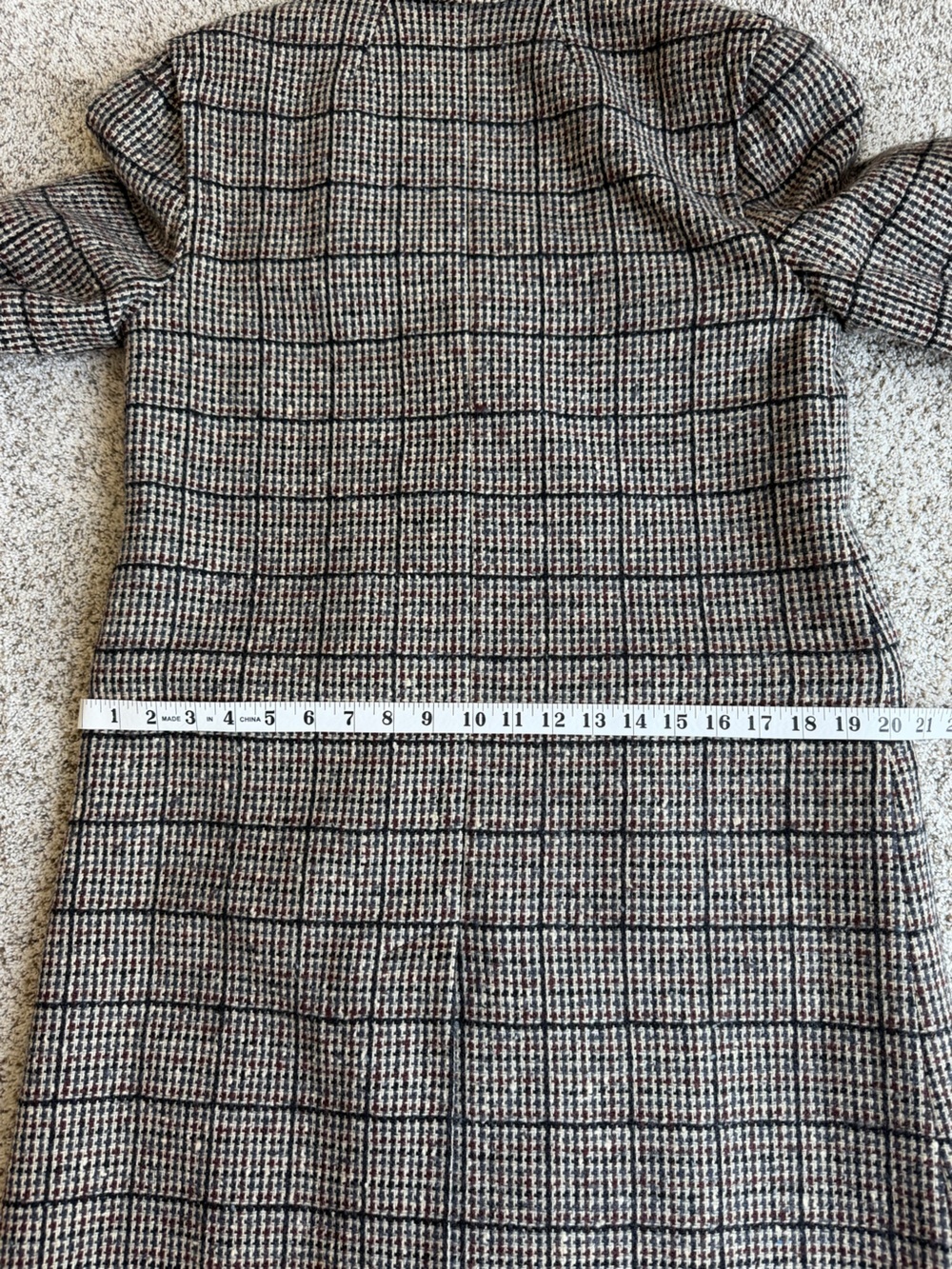 Vintage Pendleton Ltd 100% Virgin Wool Long Coat Plaid Double Breasted 10 USA - Picture 13 of 14